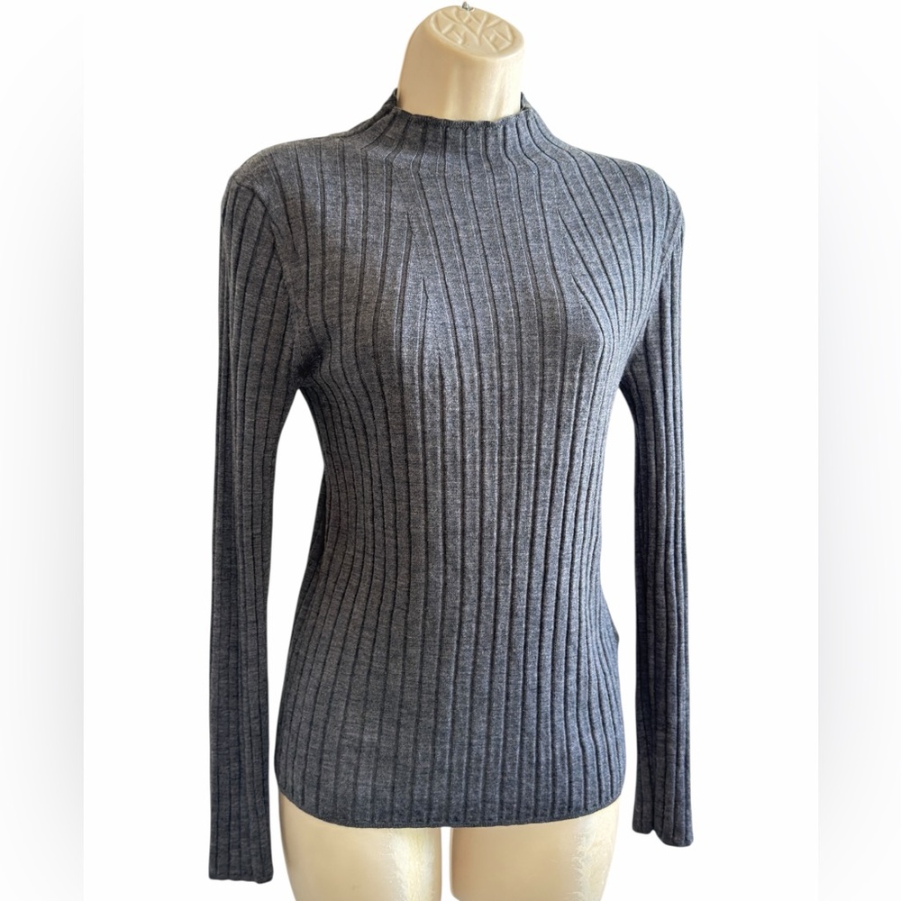 Banana Republic Merino Wool Ribbed Sweater Pullover Mock Neck Size S NEW - Picture 7 of 13